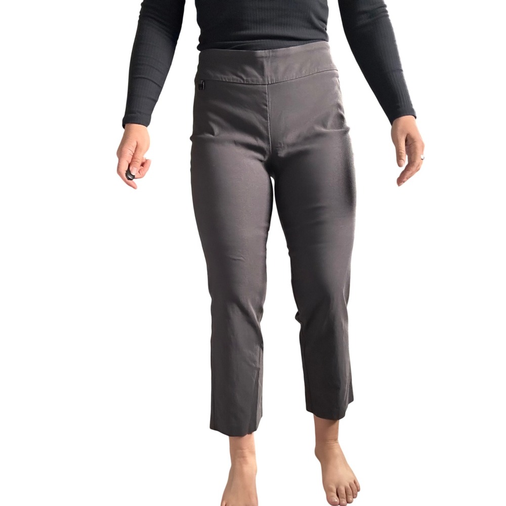 Gray Pull On Work Trousers Ankle length